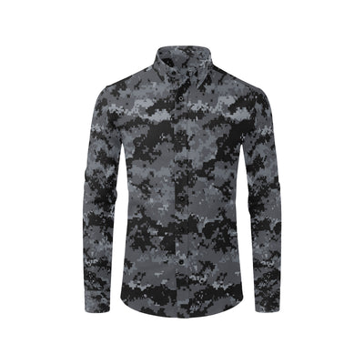 ACU Digital Black Camouflage Men's Long Sleeve Shirt