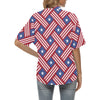 American flag Pattern Women's Hawaiian Shirt