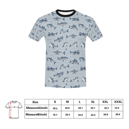 Shark Print Design LKS304 Men's All Over Print T-shirt