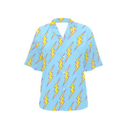 Lightning Thunder Pattern Print Design 02 Women's Hawaiian Shirt
