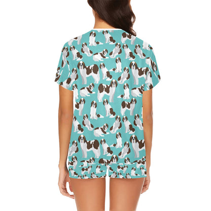 St Bernards Print Design LKS302 Women's Short Pajama Set