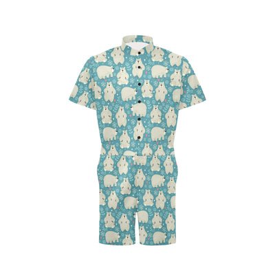 Bear Pattern Print Design BE04 Men's Romper