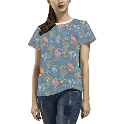 Seaweed Print Design LKS304 Women's  T-shirt