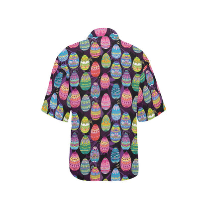 Easter Eggs Pattern Print Design RB08 Women's Hawaiian Shirt
