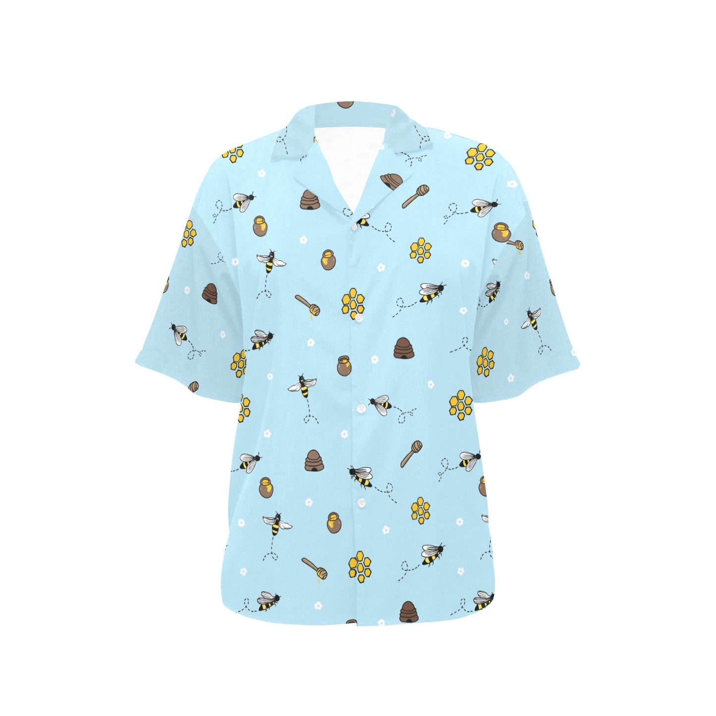Honey Bee Print Design LKS307 Women's Hawaiian Shirt