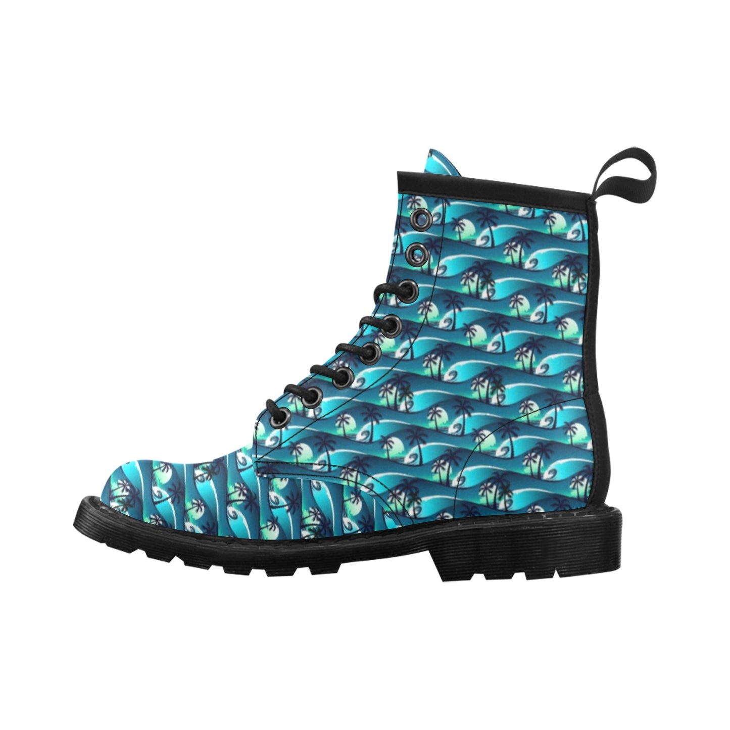 Beach Wave Design Print Women's Boots
