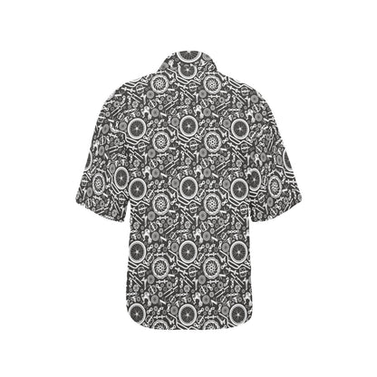 Bicycle Tools Pattern Print Design 02 Women's Hawaiian Shirt