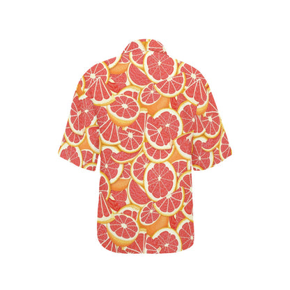 Grapefruit Pattern Print Design GF02 Women's Hawaiian Shirt