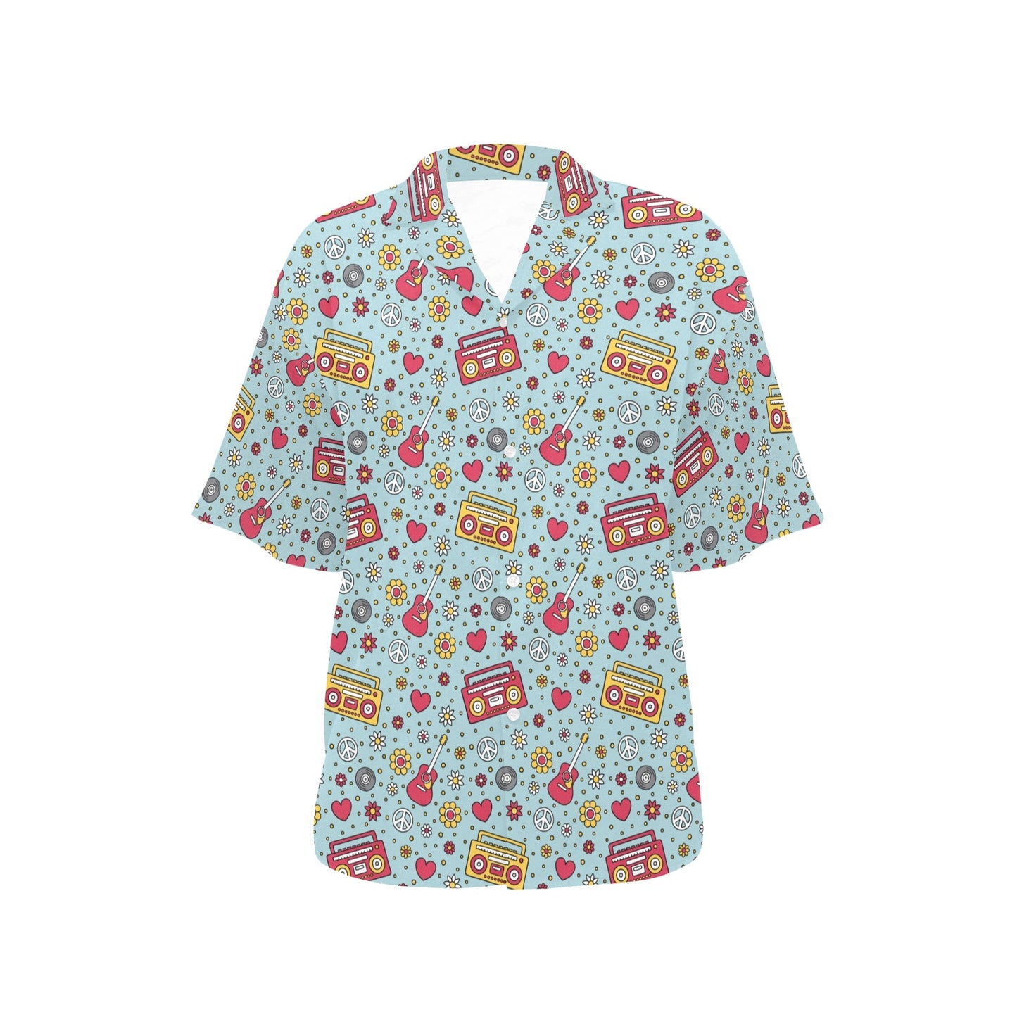 Hippie Print Design LKS307 Women's Hawaiian Shirt