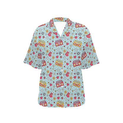 Hippie Print Design LKS307 Women's Hawaiian Shirt
