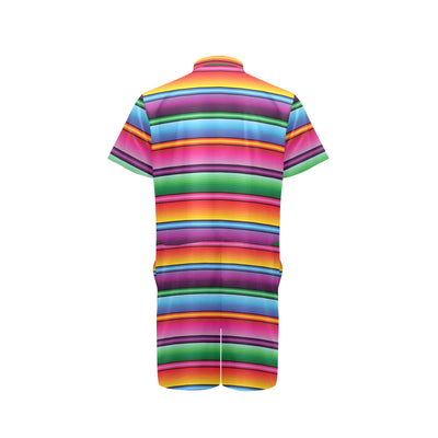 Mexican Blanket Colorful Print Pattern Men's Romper