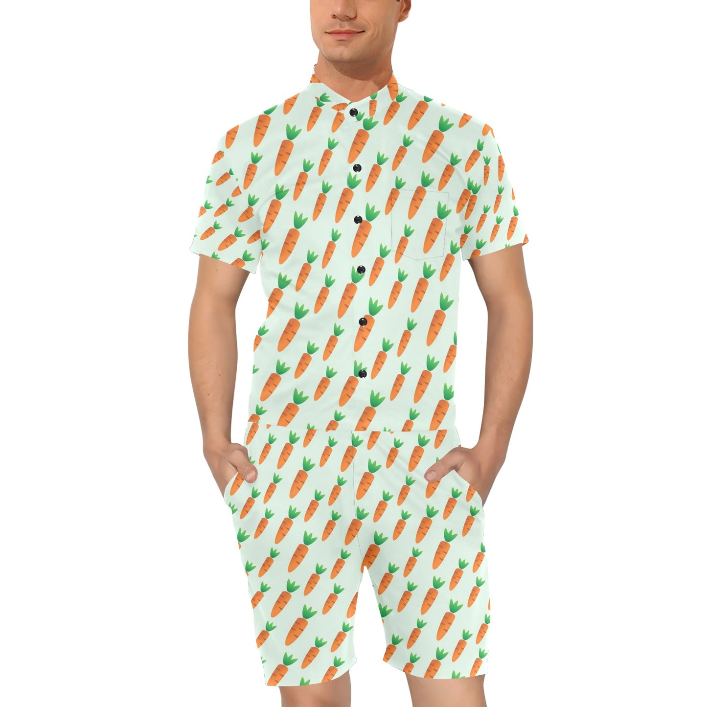 Carrot Pattern Print Design 05 Men's Romper