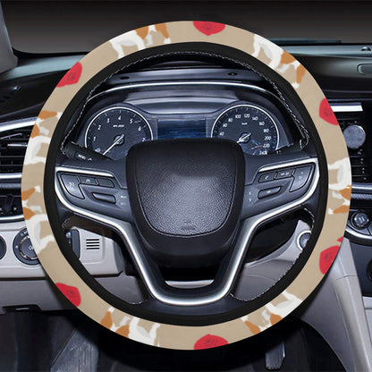 Bulldogs Pattern Print Design 02 Steering Wheel Cover with Elastic Edge