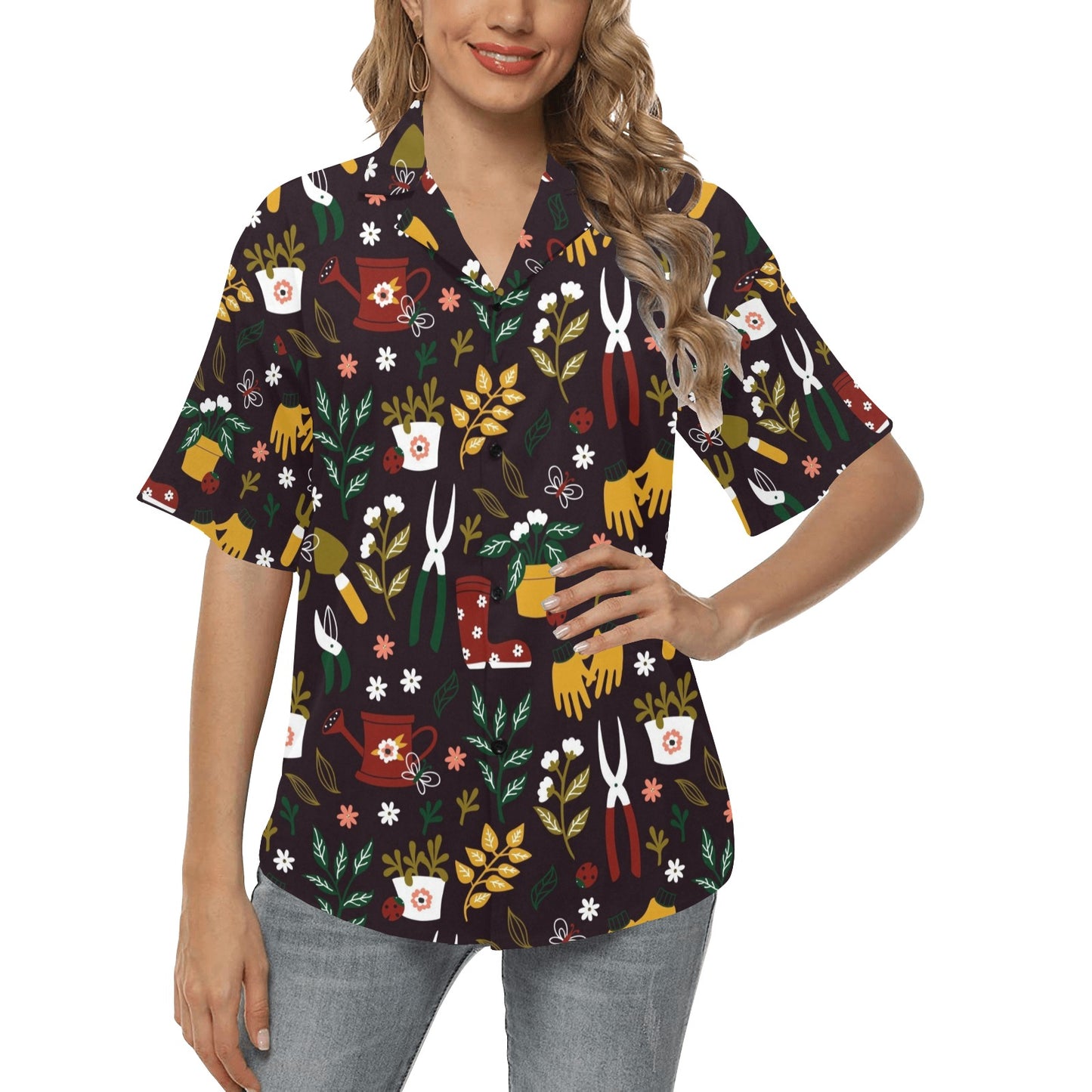 Gardening Pattern Print Design G05 Women's Hawaiian Shirt