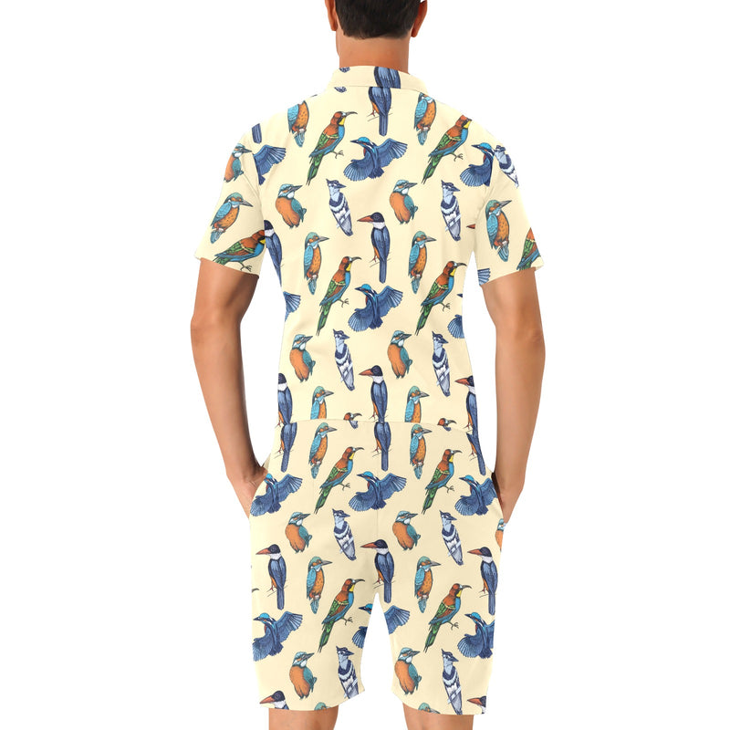 Kingfisher Bird Pattern Print Design 04 Men's Romper