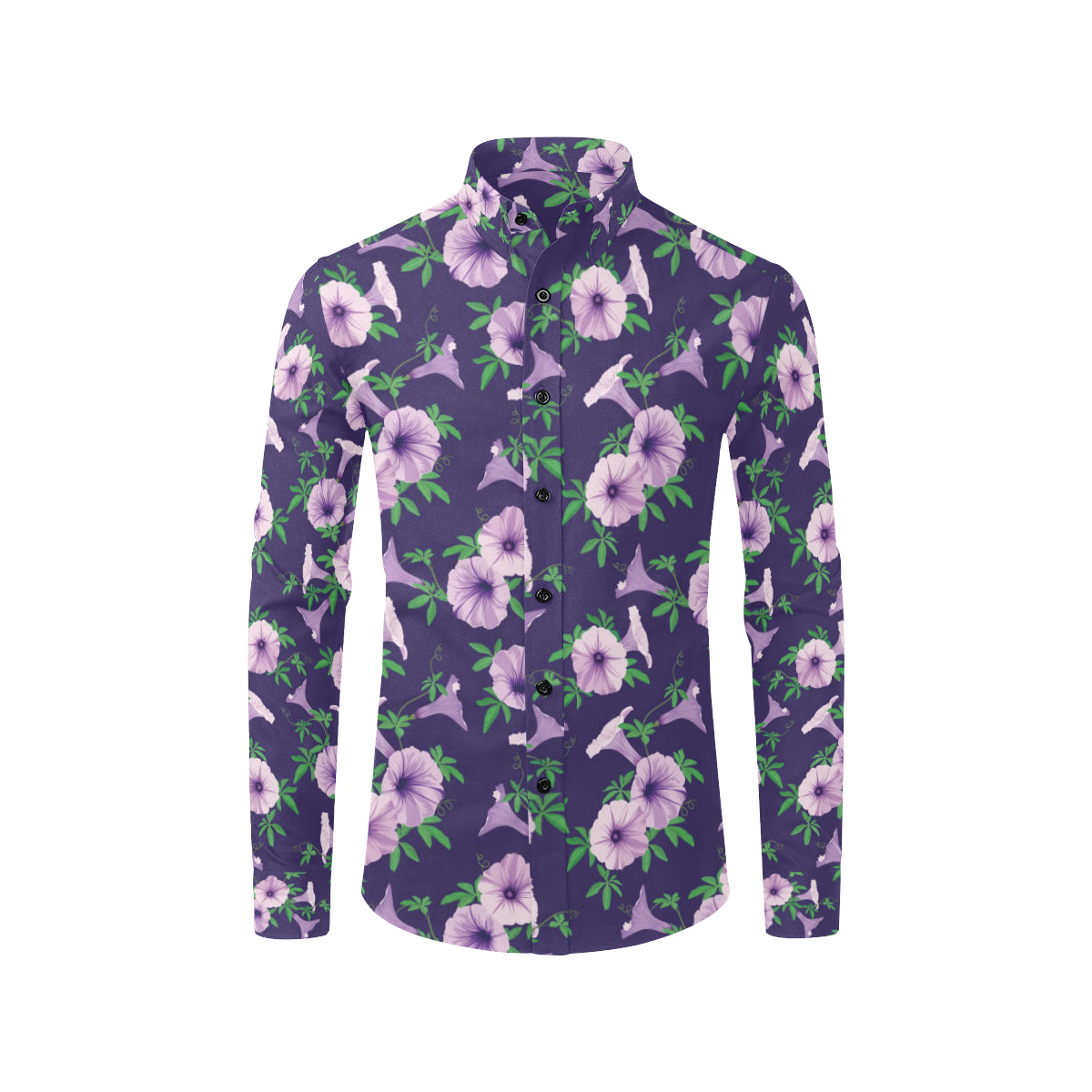 Morning Glory Pattern Print Design MG01 Men's Long Sleeve Shirt