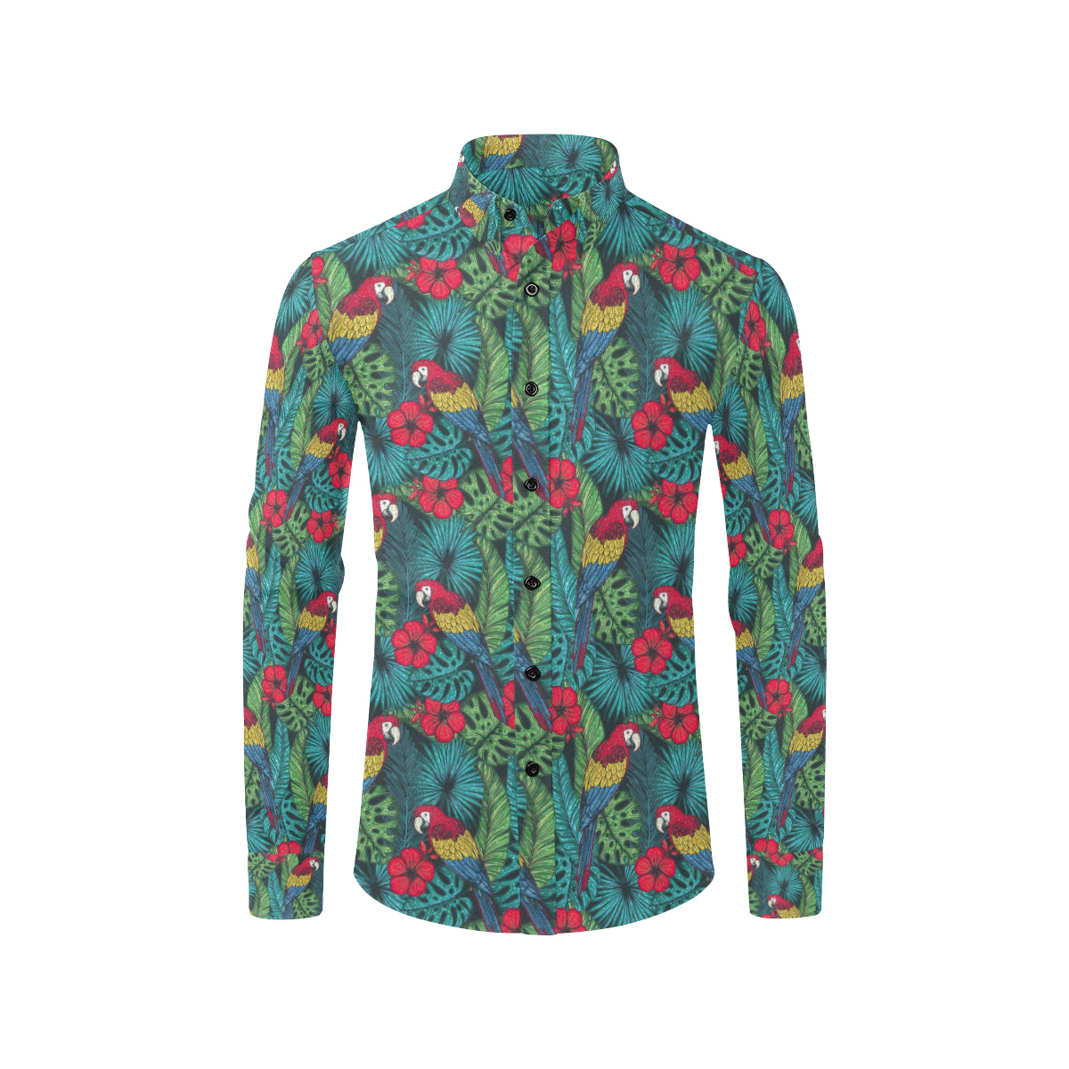 Parrot Pattern Print Design A05 Men's Long Sleeve Shirt