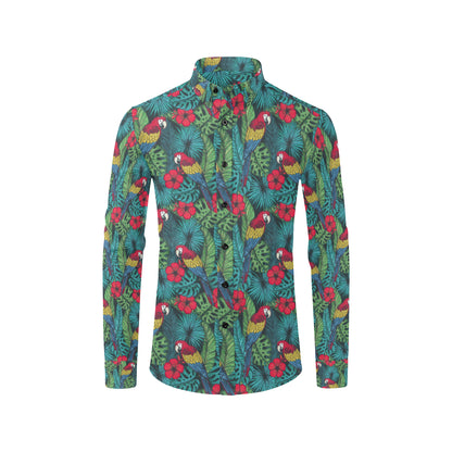 Parrot Pattern Print Design A05 Men's Long Sleeve Shirt