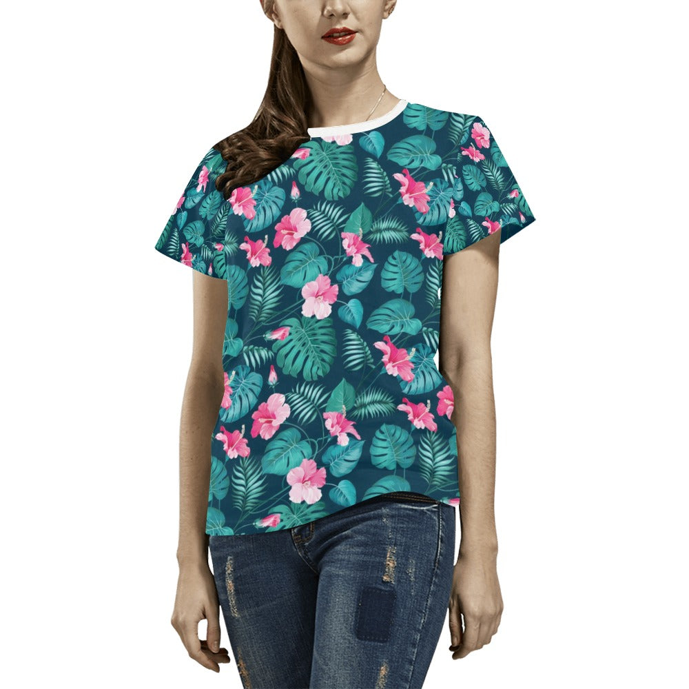 Summer Floral Print Design LKS301 Women's  T-shirt