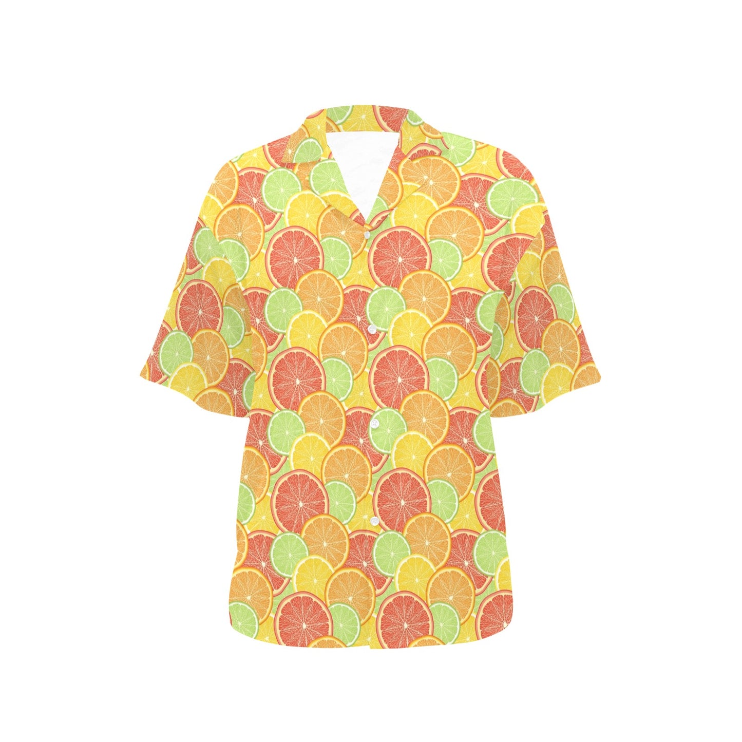 Grapefruit Pattern Print Design GF01 Women's Hawaiian Shirt