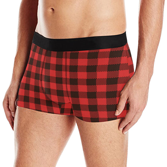 Buffalo check Red Pattern Print Design 05 Men's Boxer Briefs
