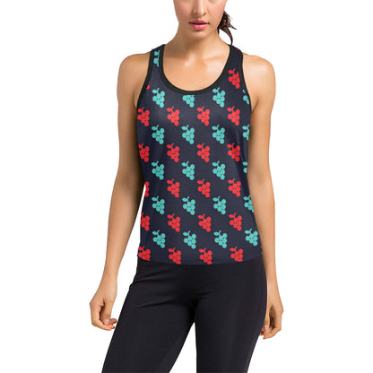 Grape Pattern Print Design GP07 Women's Racerback Tank Top