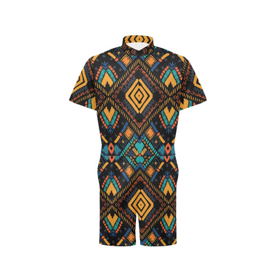 Kente Pattern Print Design 05 Men's Romper