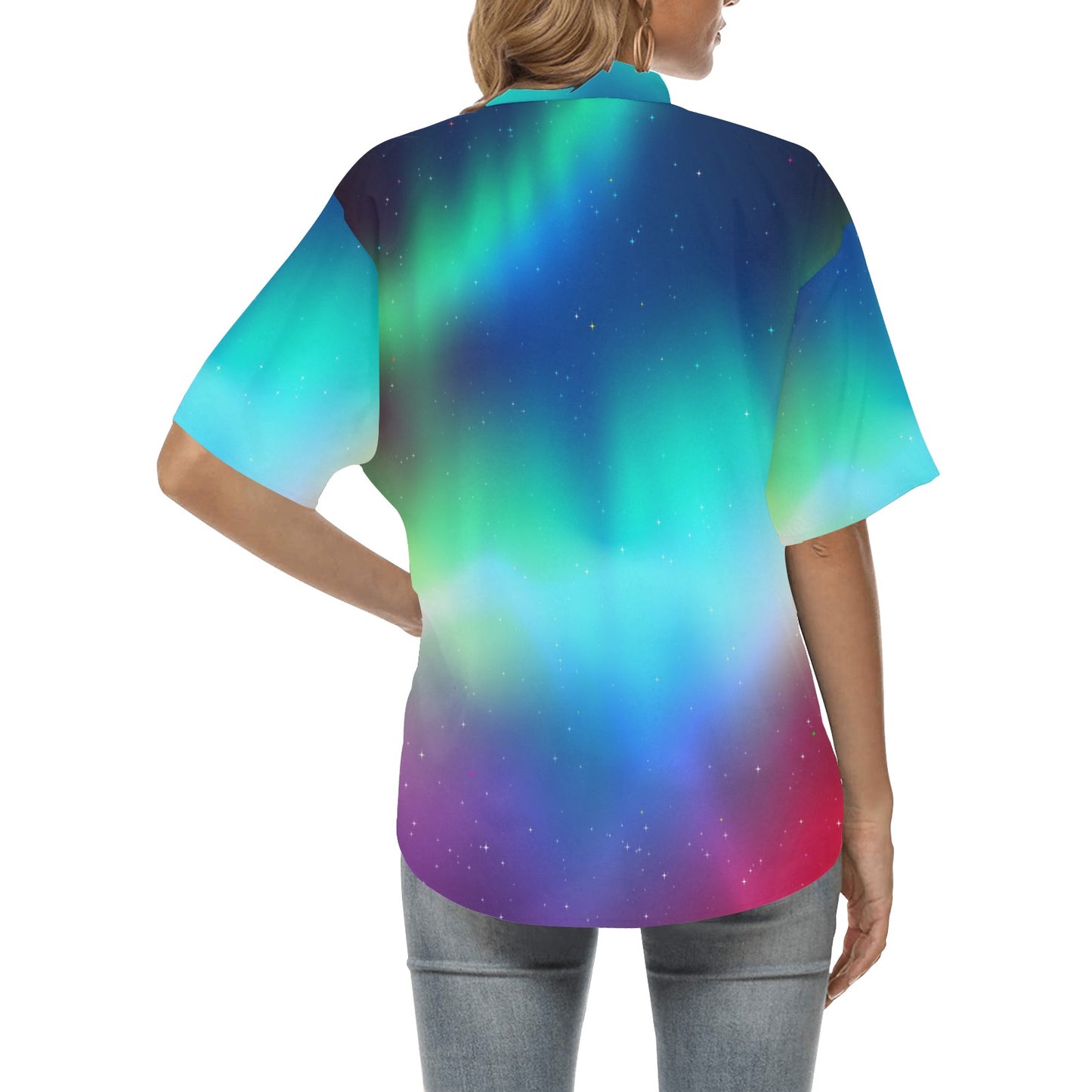 Aurora Borealis Pattern Print Design 02 Women's Hawaiian Shirt