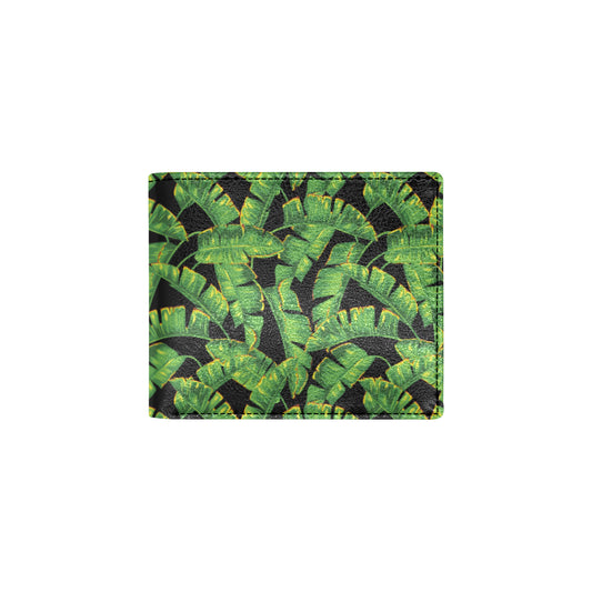 Banana Leaf Pattern Print Design 03 Men's ID Card Wallet