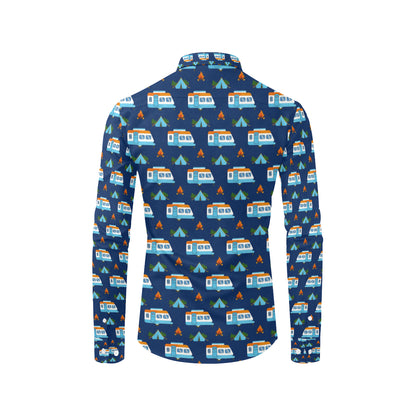 Camper Pattern Camping Themed No 3 Print Men's Long Sleeve Shirt