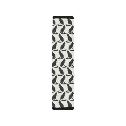 Black Cat Pattern Print Design 02 Car Seat Belt Cover