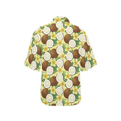 Coconut Pattern Print Design CN02 Women's Hawaiian Shirt