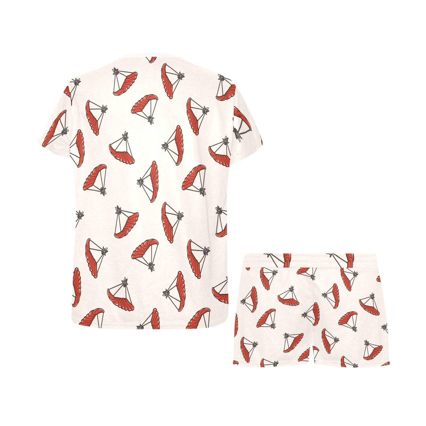 Skydiver Print Design LKS302 Women's Short Pajama Set