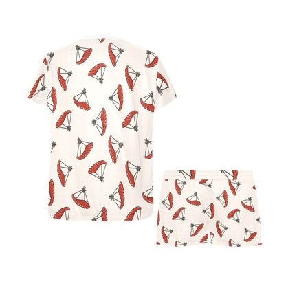 Skydiver Print Design LKS302 Women's Short Pajama Set