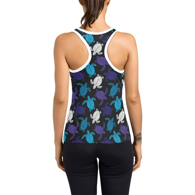 Sea Turtle Print Design LKS306 Women's Racerback Tank Top