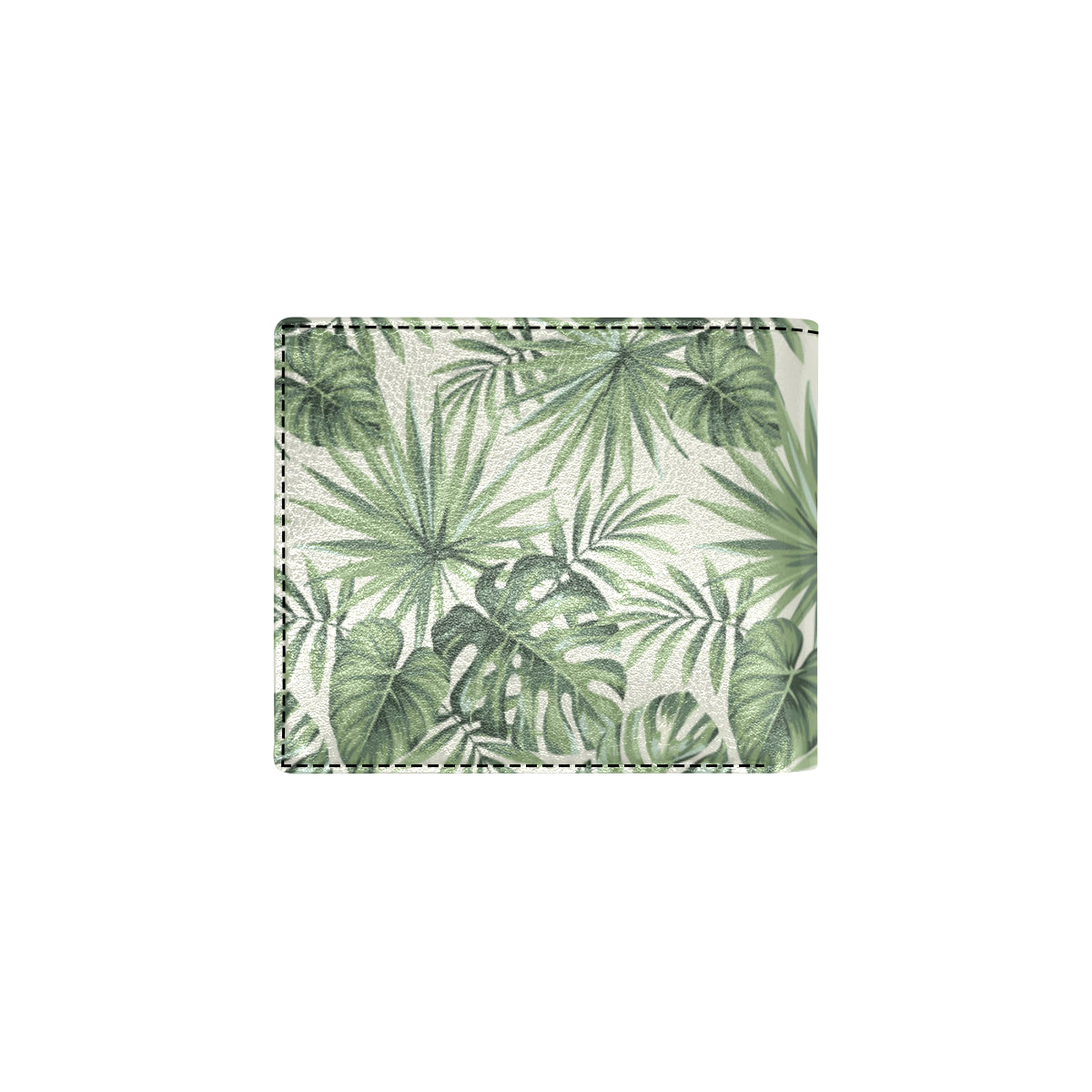 Palm Leaf Pattern Print Design A02 Men's ID Card Wallet