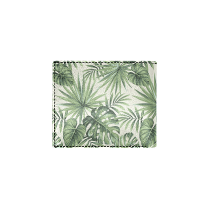 Palm Leaf Pattern Print Design A02 Men's ID Card Wallet