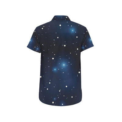 Night sky Pattern Print Design A02 Men's Short Sleeve Button Up Shirt