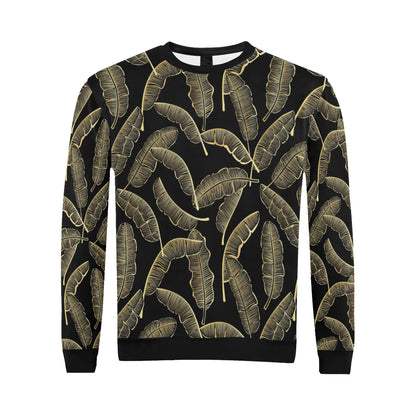 Banana Leaf Pattern Print Design BL07 Men Long Sleeve Sweatshirt