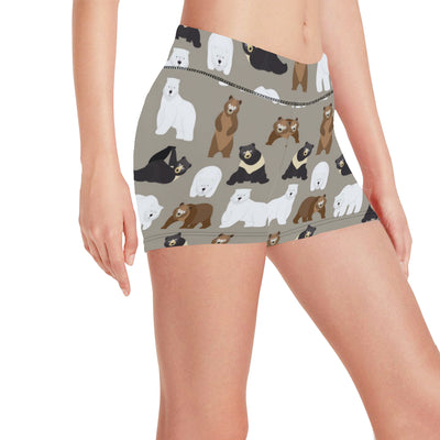 Bear Pattern Print Design BE03 Yoga Shorts