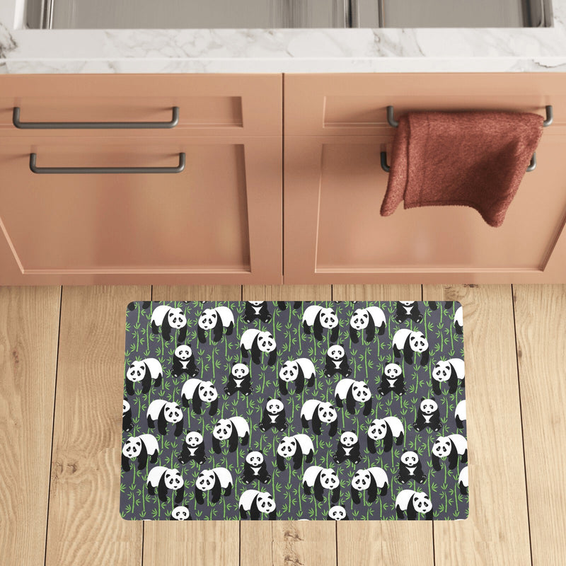 Panda Bear Bamboo Themed Print Kitchen Mat