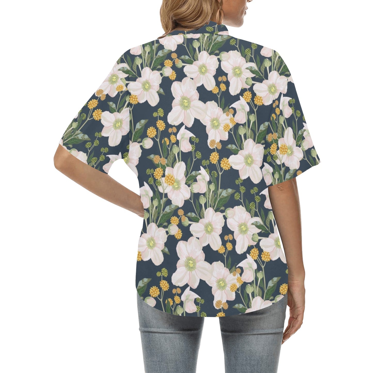 Anemone Pattern Print Design AM04 Women's Hawaiian Shirt