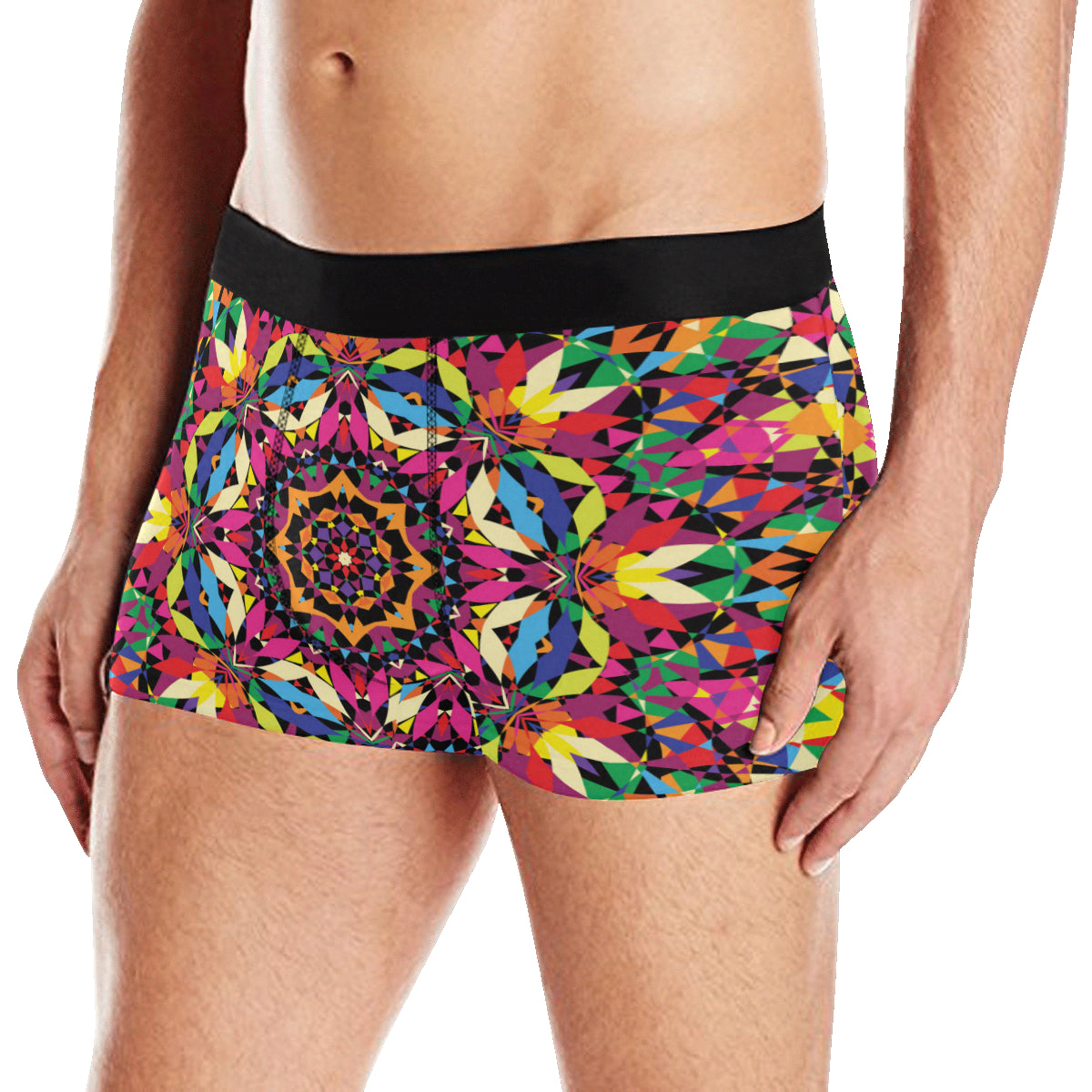 Kaleidoscope Pattern Print Design 02 Men's Boxer Briefs