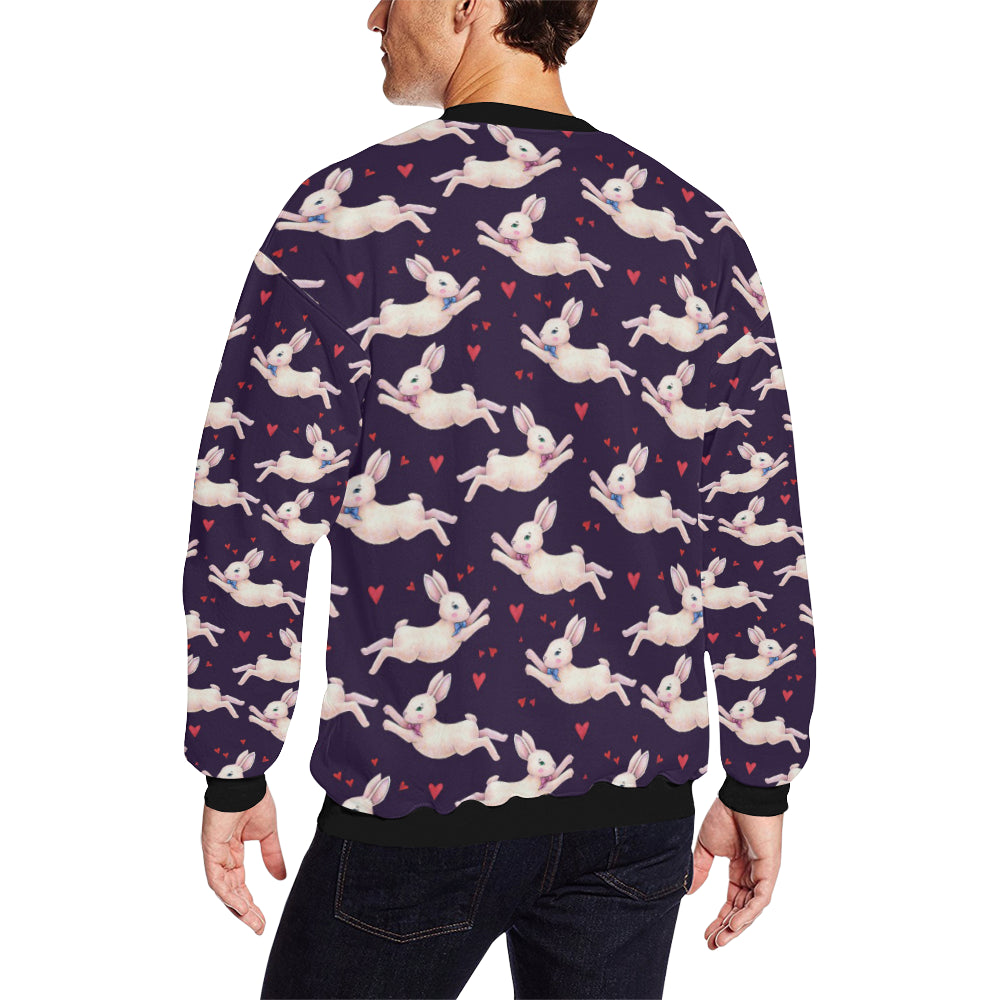 Rabbit Pattern Print Design RB016 Men Long Sleeve Sweatshirt