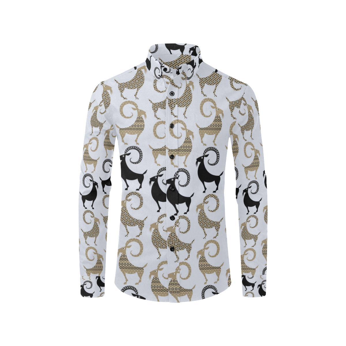 Goat Pattern Print Design 03 Men's Long Sleeve Shirt