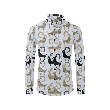 Goat Pattern Print Design 03 Men's Long Sleeve Shirt