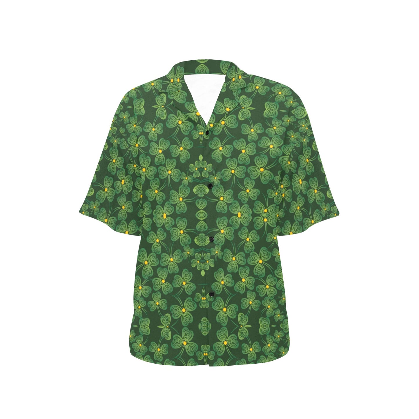 Shamrock Pattern Women's Hawaiian Shirt