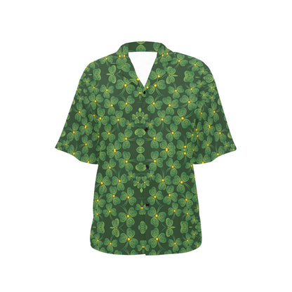Shamrock Pattern Women's Hawaiian Shirt