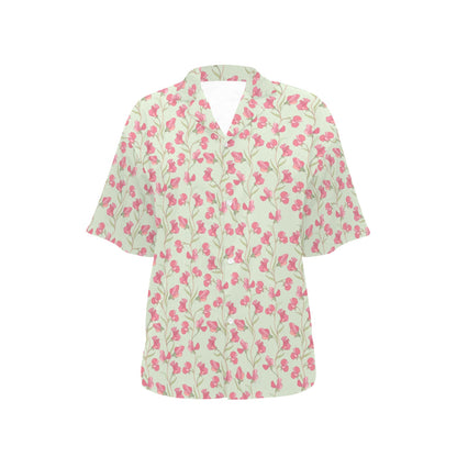 Sweet Pea Print Design LKS301 Women's Hawaiian Shirt