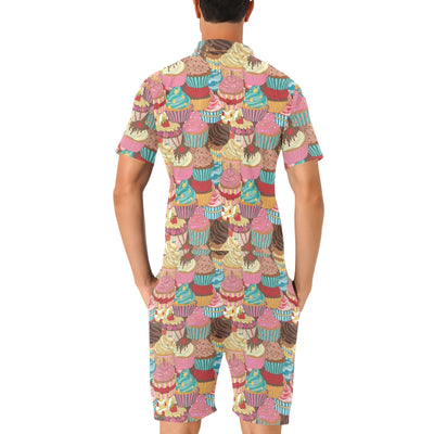 Cupcake Pattern Print Design CP01 Men's Romper